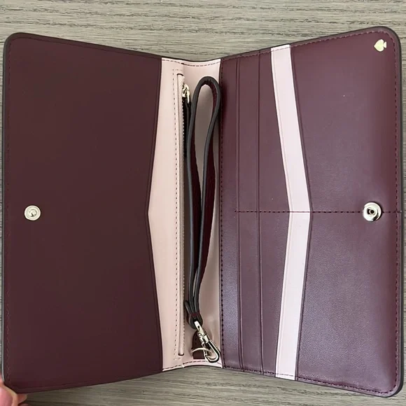 Kate Spade Burgundy and Pink Chevron Clutch - Picture 2 of 3